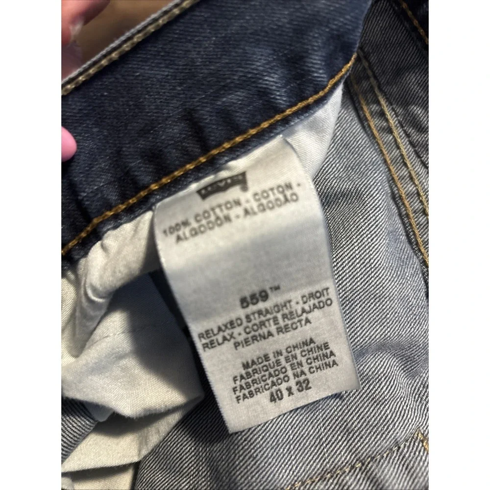 Levi's Jeans Mens 40x30 Blue 559 Straight Leg Relaxed Regular Fit Workwear